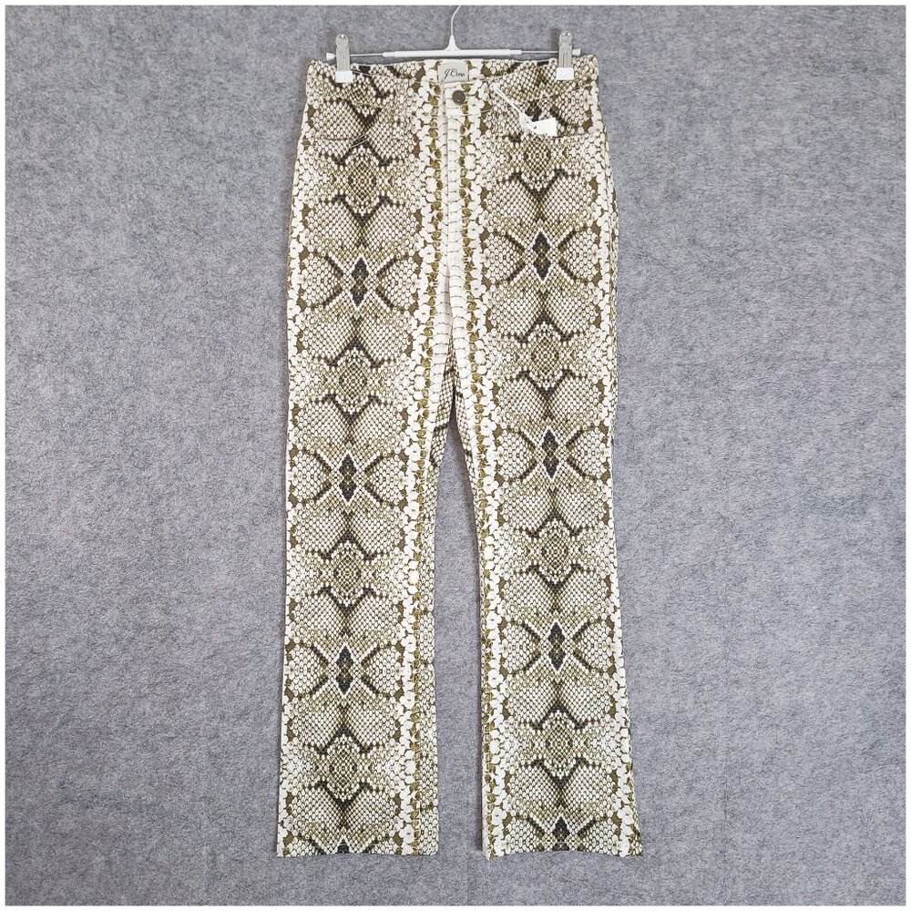 J CREW 26 Kickout Crop Snakeskin Perfecting Pocket Stretch Chino Pant NWT M0789